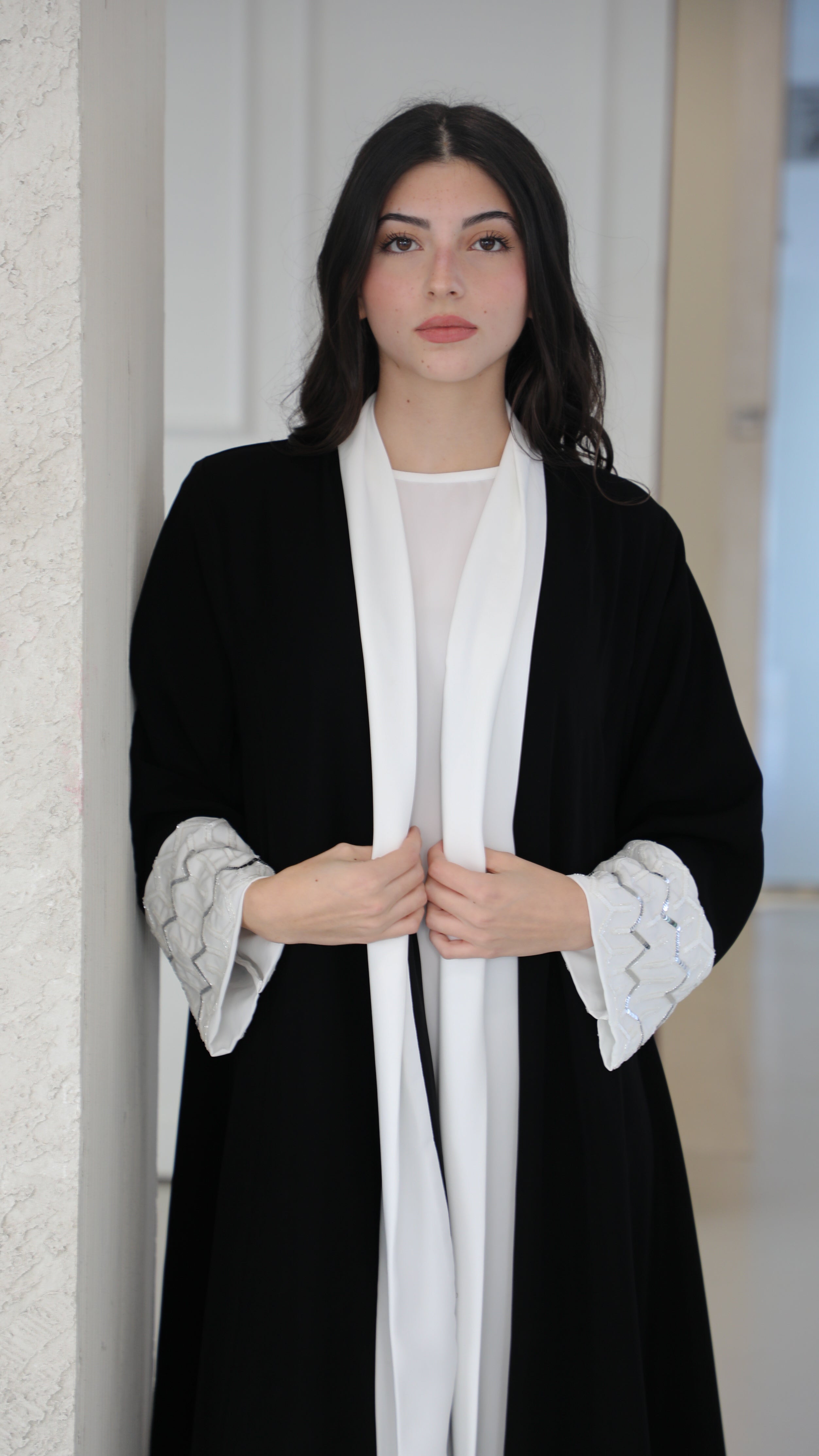 Black Abaya with Hand wok Embroidery