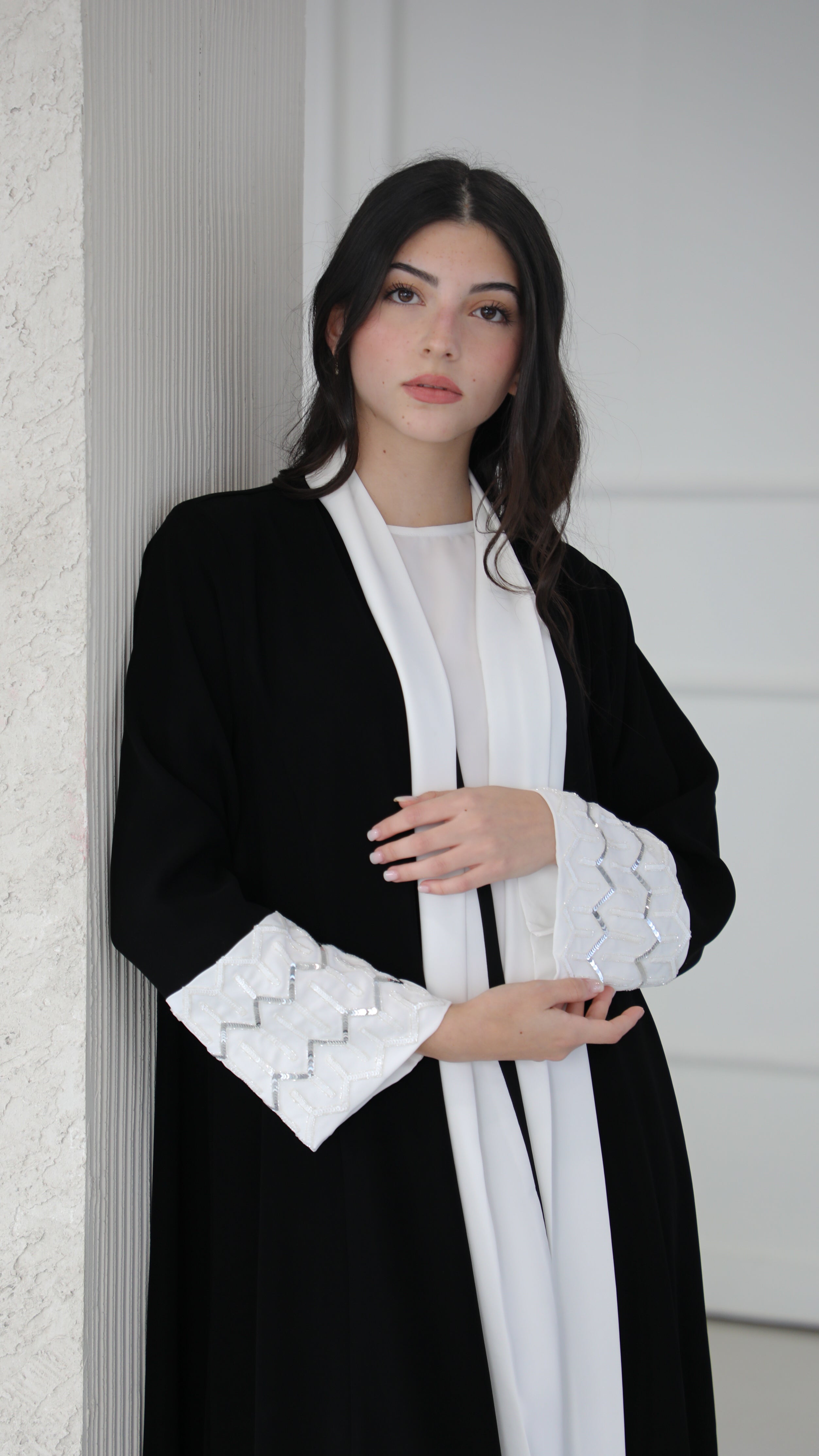 Black Abaya with Hand wok Embroidery