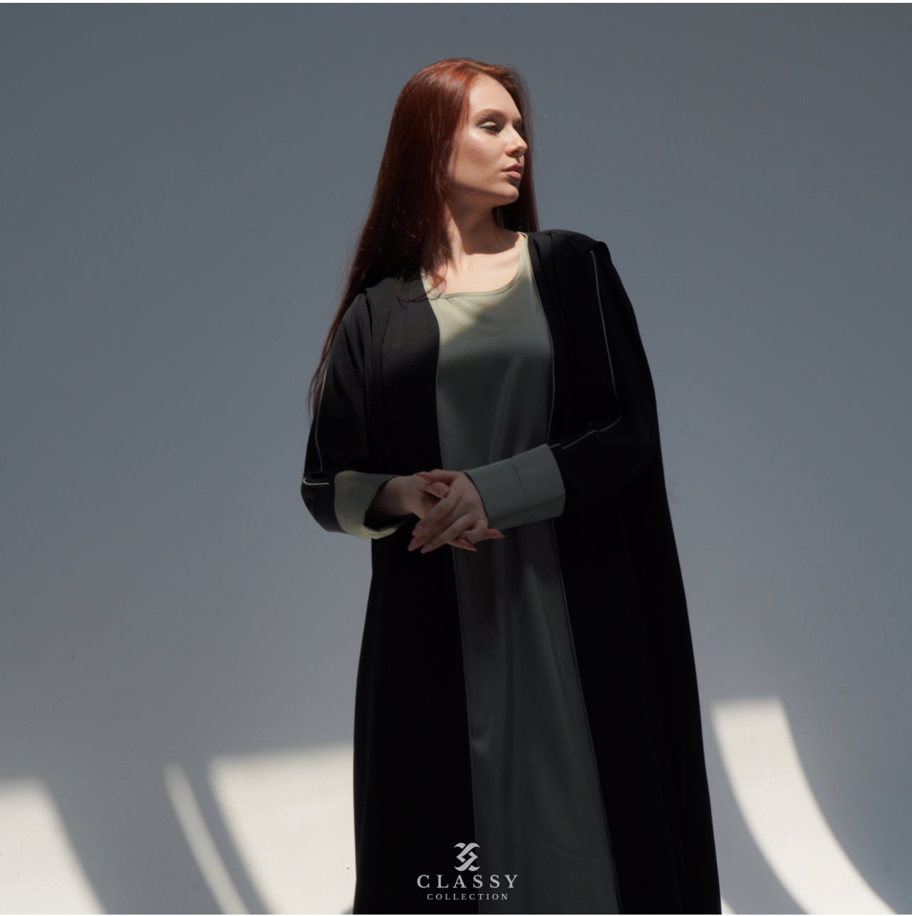 Touch008- Black Abaya with Color Touch