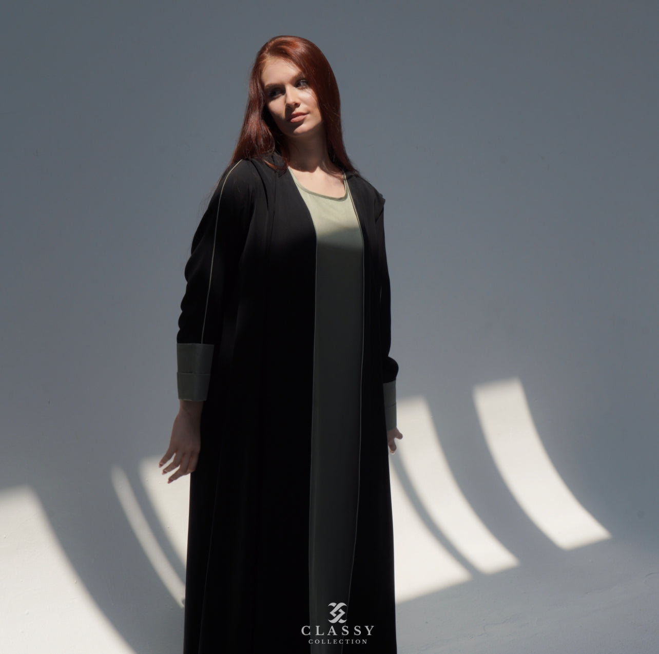 Touch008- Black Abaya with Color Touch