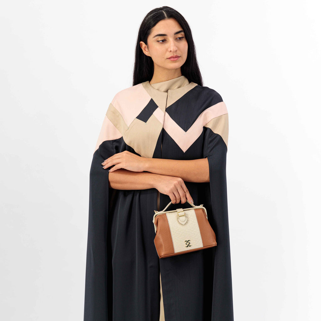 BLACK CREPE FABRIC CAPE ABAYA BATCH TOP