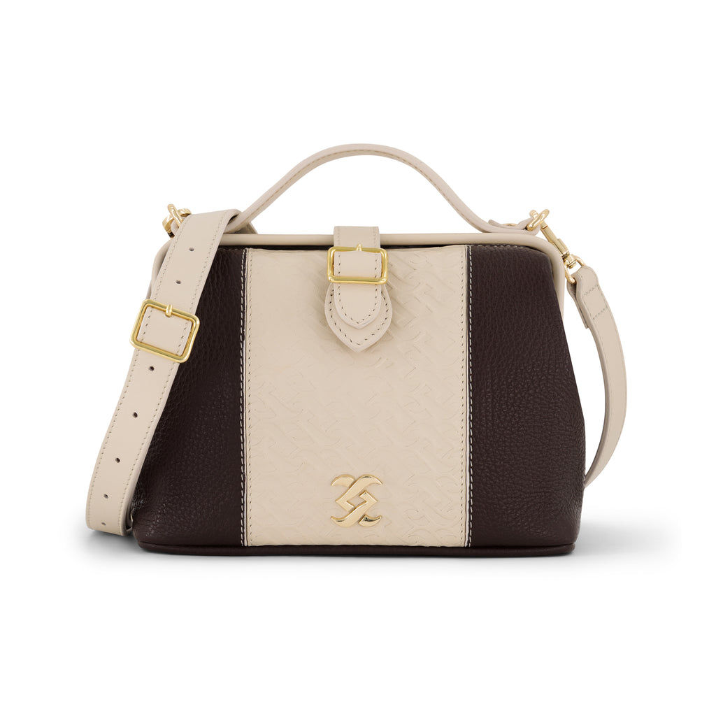 THE SHOULDER HANDMADE BAG CRAFTED FROM DARK BROWN GENUINE LEATHER WITH CLASSY PATTERN