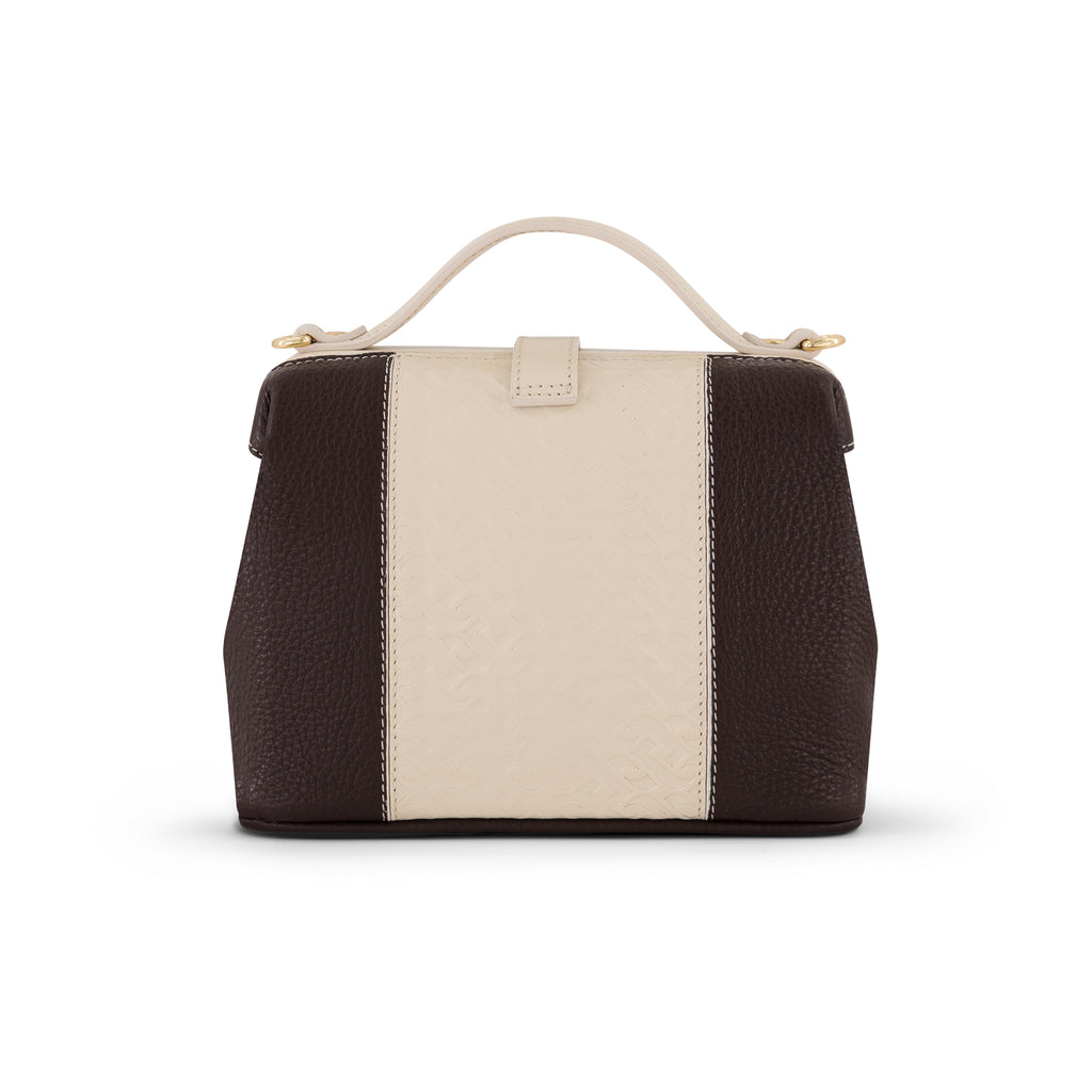 THE SHOULDER HANDMADE BAG CRAFTED FROM DARK BROWN GENUINE LEATHER WITH CLASSY PATTERN