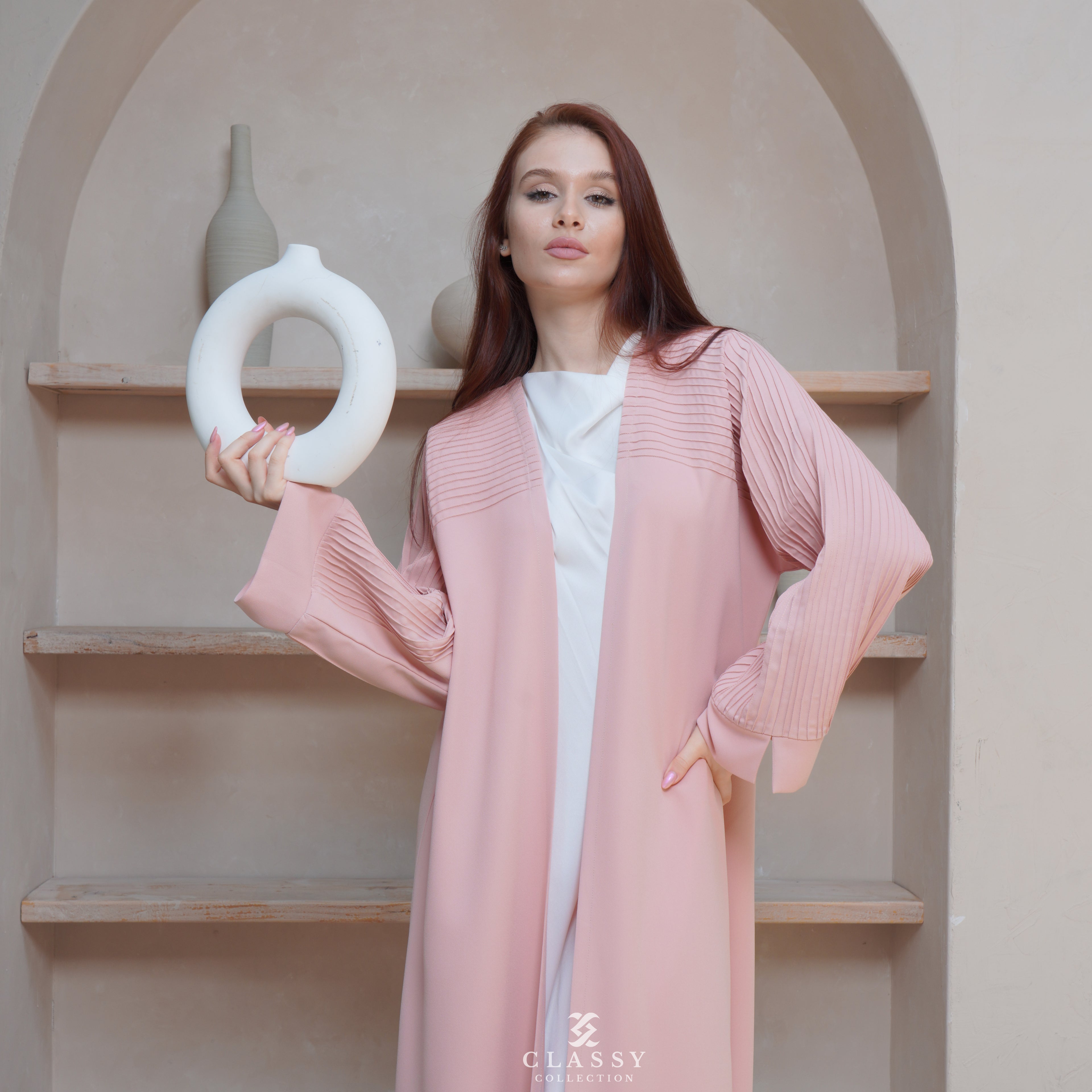 CREPE FABRIC ABAYA SHOULDER STITCHING