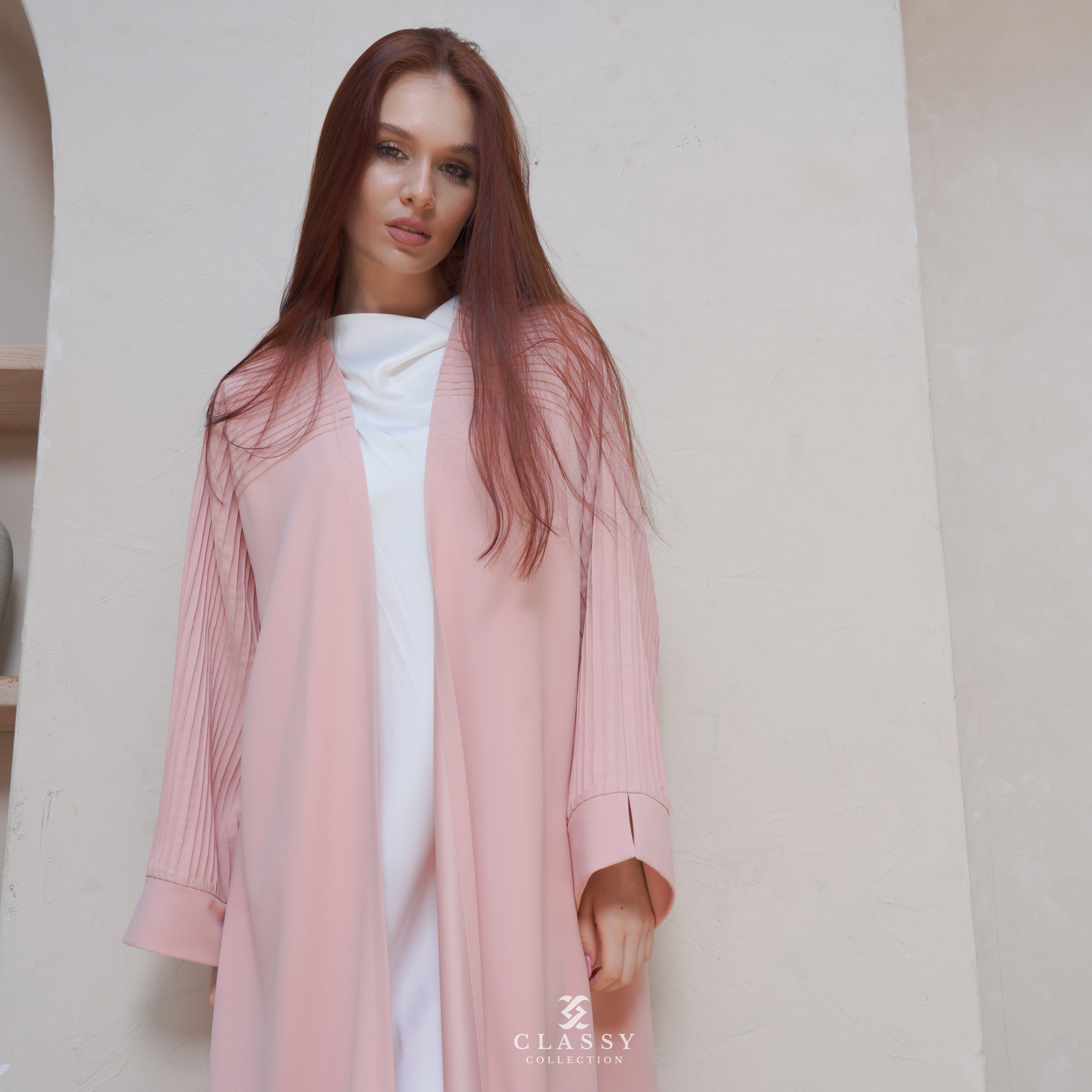 CREPE FABRIC ABAYA SHOULDER STITCHING