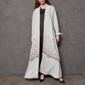 CREPE FABRIC ABAYA WITH SPECIAL CUT STAR EMBROIDERY